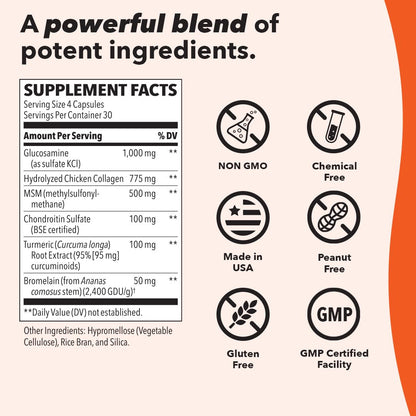 LifeSeasons Mobili-T - Joint Support Supplement - Reduces Aches & Discomforts - Increase Range of Motion - Rebuild Tissue & Cartilage - MSM Chondroitin Collagen Glucosamine & Turmeric - 208 Capsules - Maple Wellness Supplements