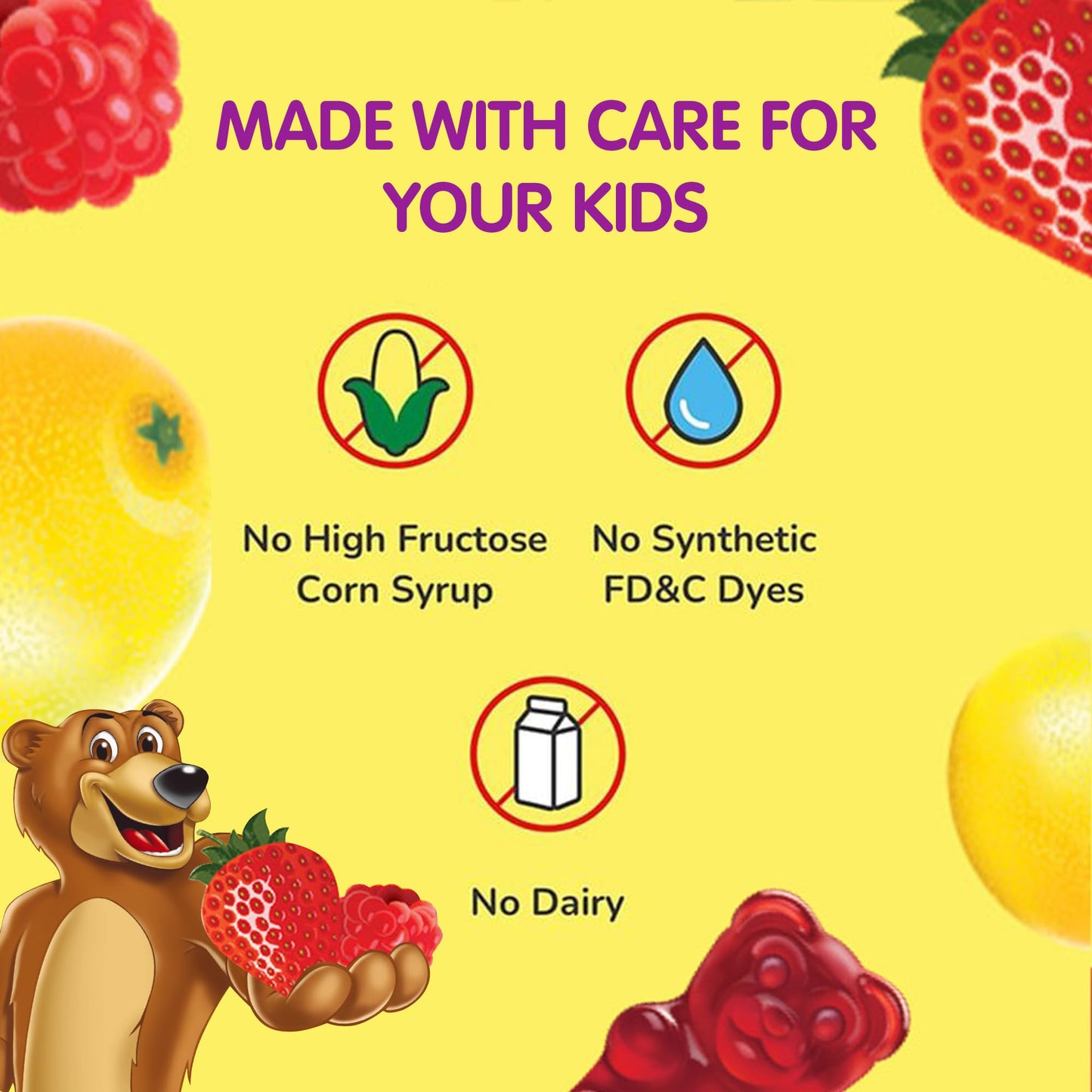 L’il Critters Fiber Daily Gummy Supplement for Kids, for Digestive Support, Berry and Lemon Flavors, 90 Gummies - Maple Wellness Supplements