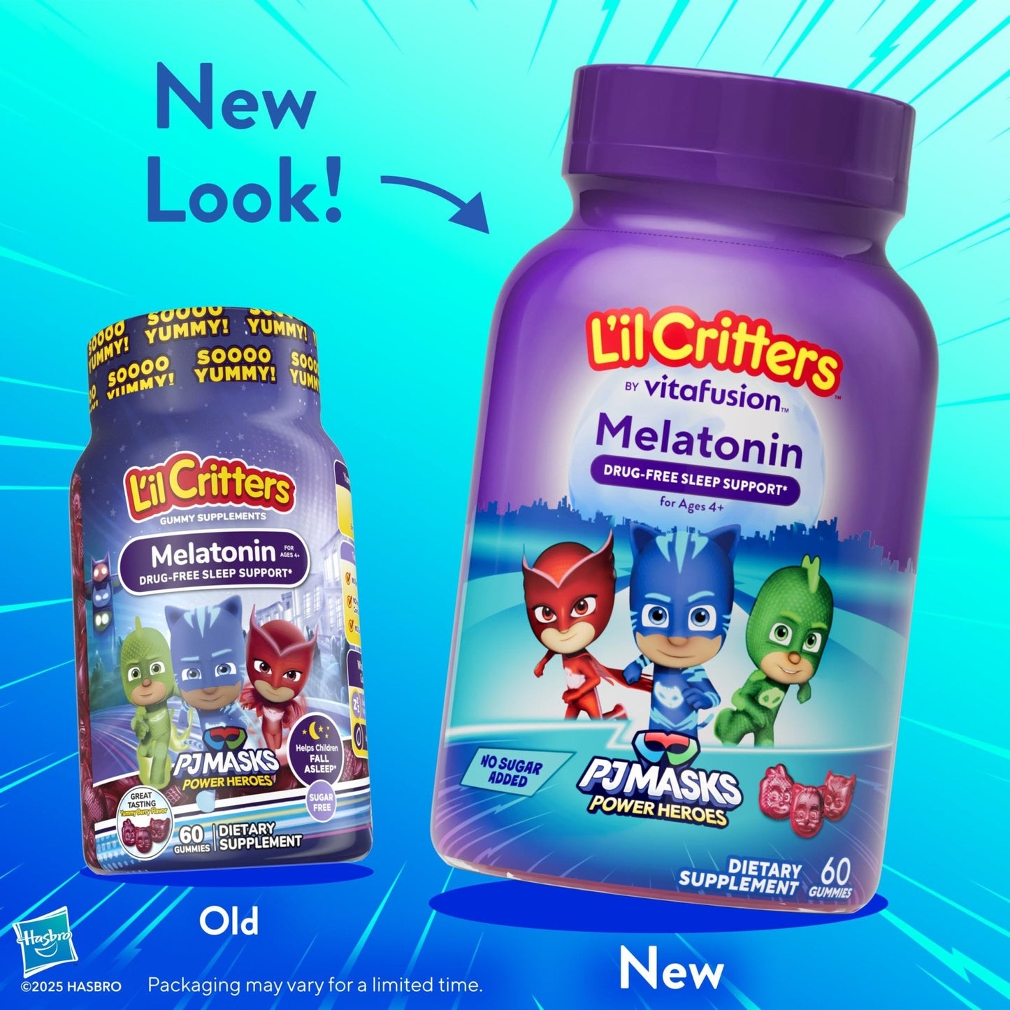 L'il Critters PJ Masks Melatonin Gummy Supplements, 60 Gummies - Maple Wellness Supplements
