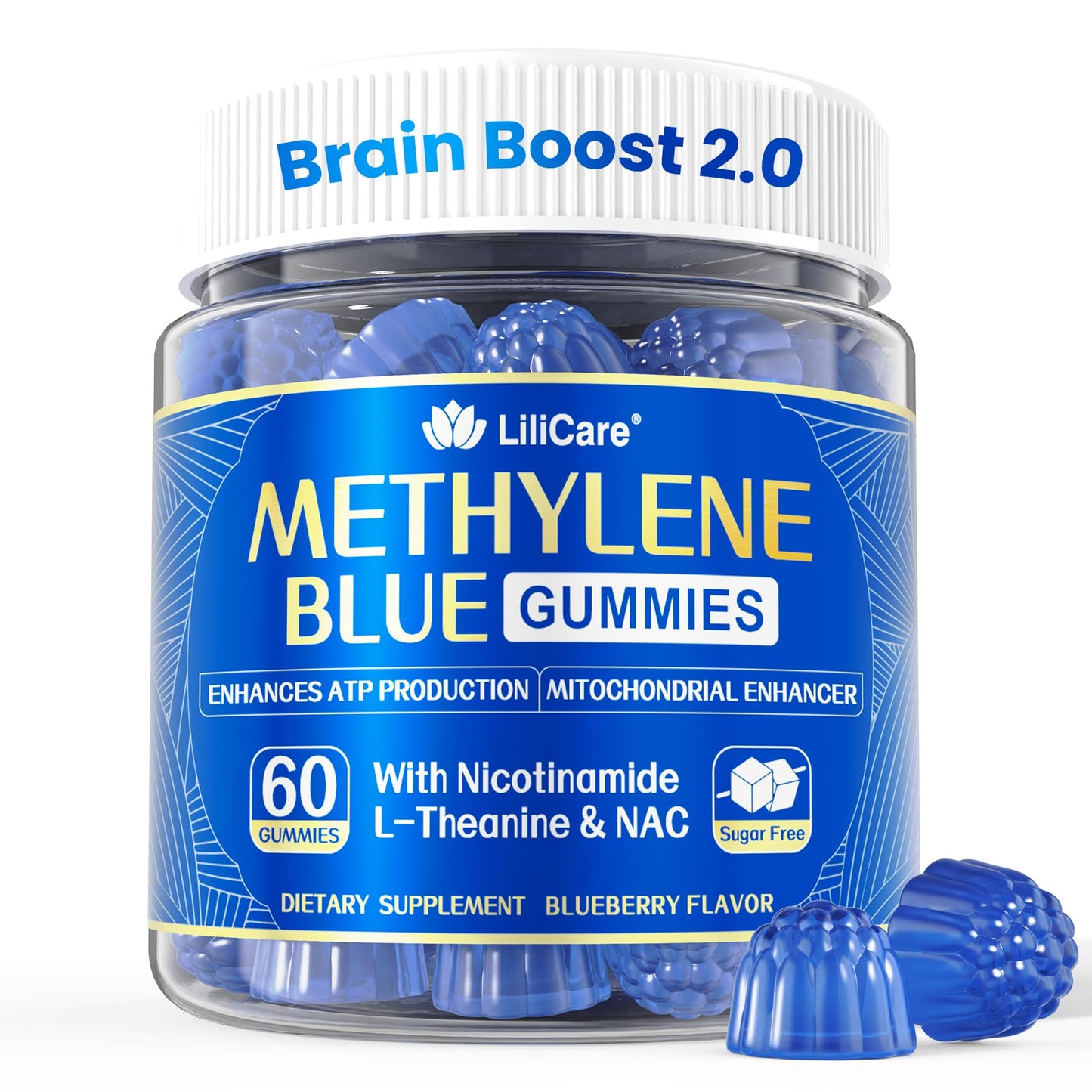 LILICARE Methylene Blue Gummies 7mg Per Serving for Humans | Upgraded Antioxidant & Brain Booster Supplement for Cognitive Function, Energy - Maple Wellness Supplements