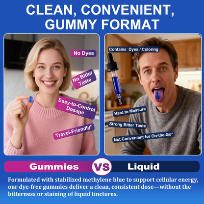 LILICARE Methylene Blue Gummies 7mg Per Serving for Humans | Upgraded Antioxidant & Brain Booster Supplement for Cognitive Function, Energy - Maple Wellness Supplements
