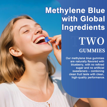 LILICARE Methylene Blue Gummies 7mg Per Serving for Humans | Upgraded Antioxidant & Brain Booster Supplement for Cognitive Function, Energy - Maple Wellness Supplements