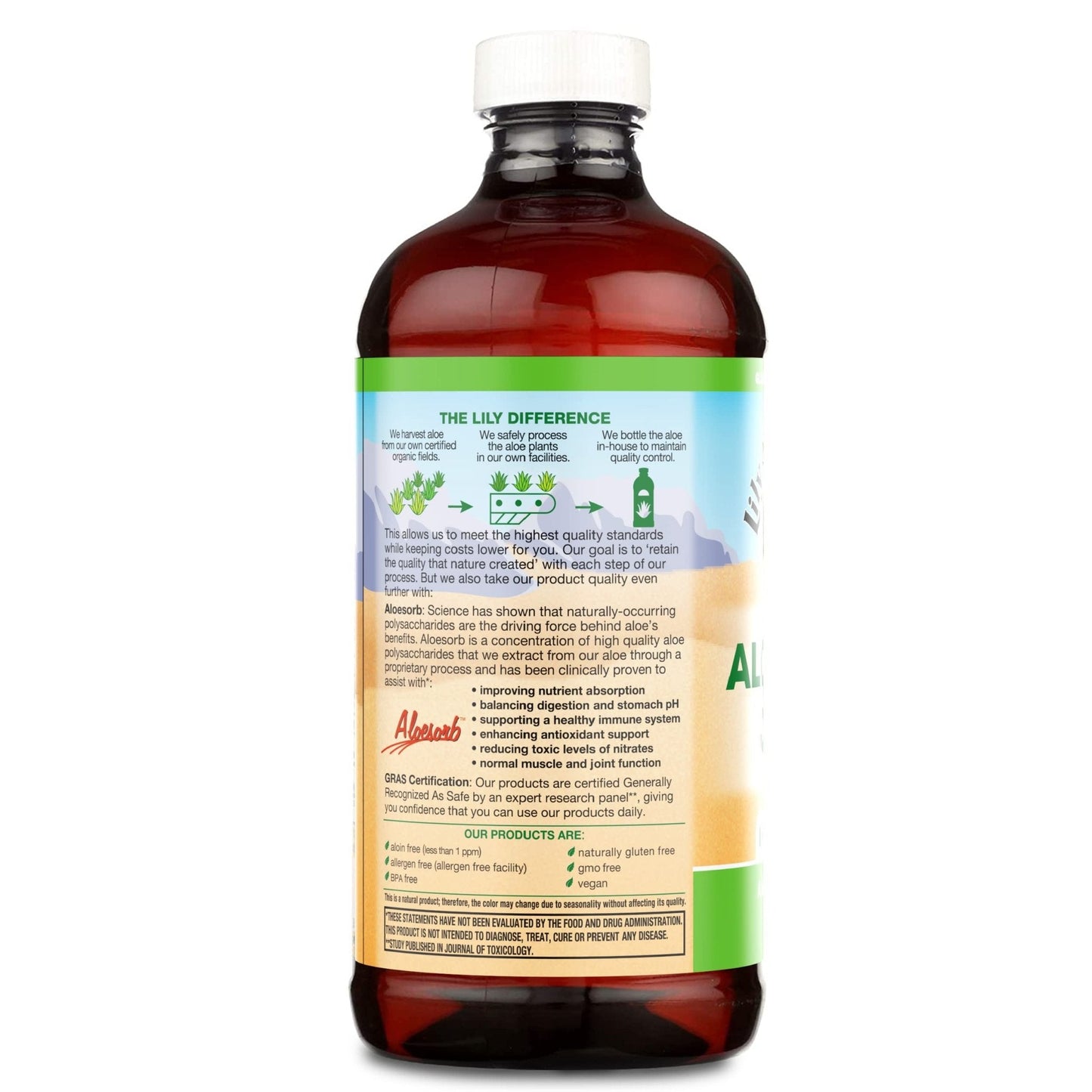 Lily of the Desert Organic Aloe Vera Juice – Inner Fillet, 16 fl oz - Maple Wellness Supplements