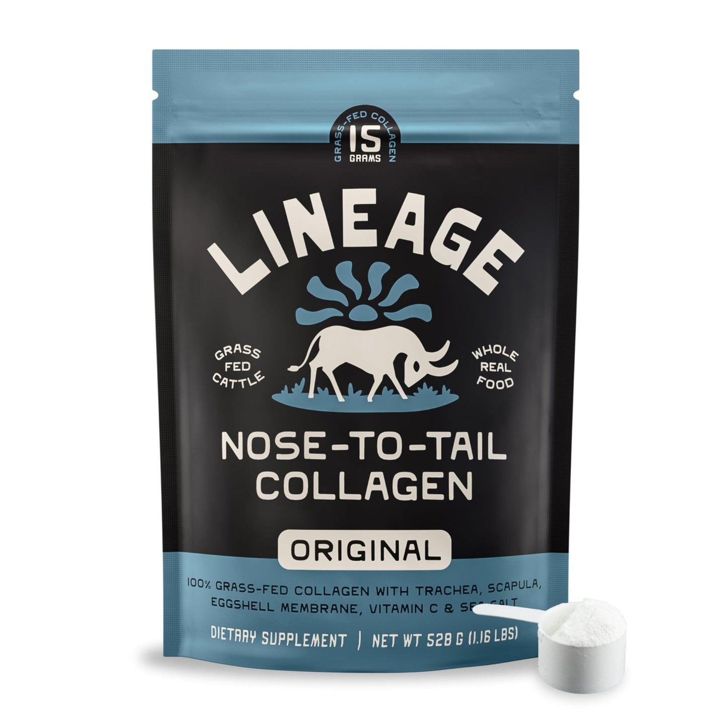 Lineage Provisions 100% Grass Fed Collagen Powder UNFLAVORED – Hydrolyzed Bovine Collagen Peptides with Trachea, Scapula, Eggshell Membrane – Collagen Protein Powder with Vitamin C – 30 Servings - Maple Wellness Supplements