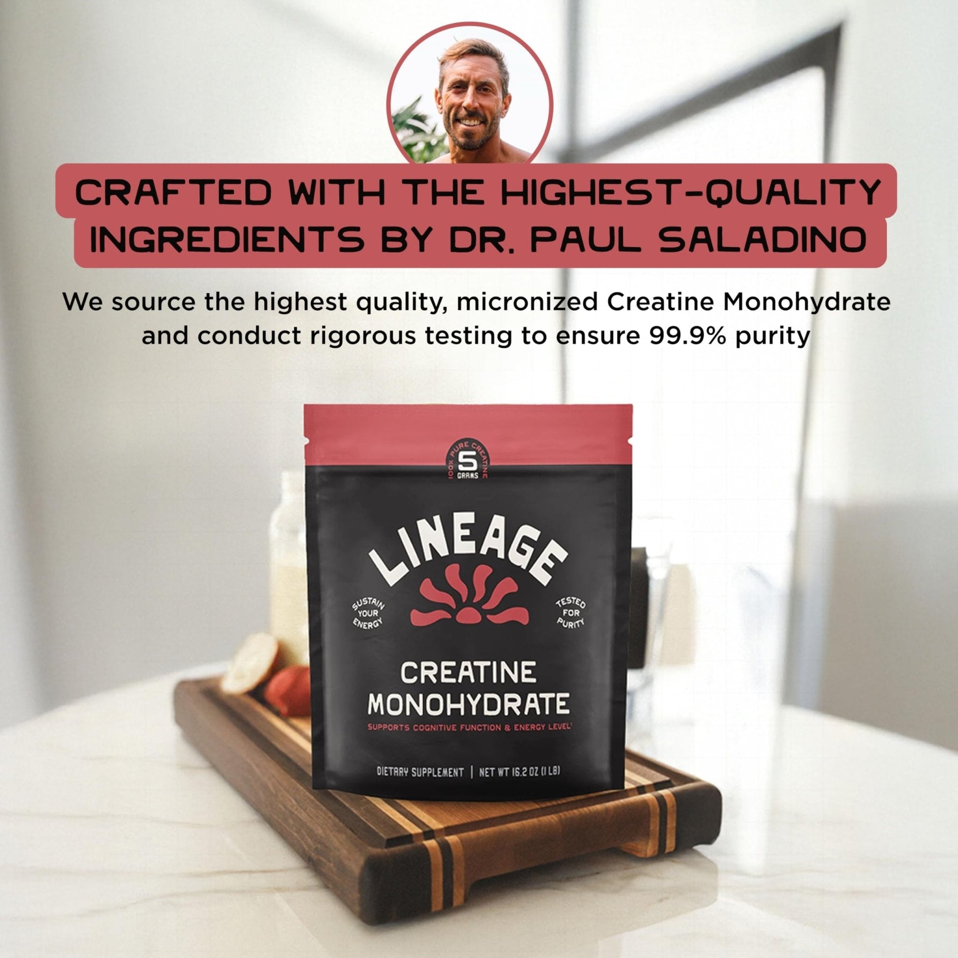 Lineage Provisions Micronized Creatine Monohydrate with Sea Salt - Micronized Creatine Powder for Training & Performance - Maple Wellness Supplements
