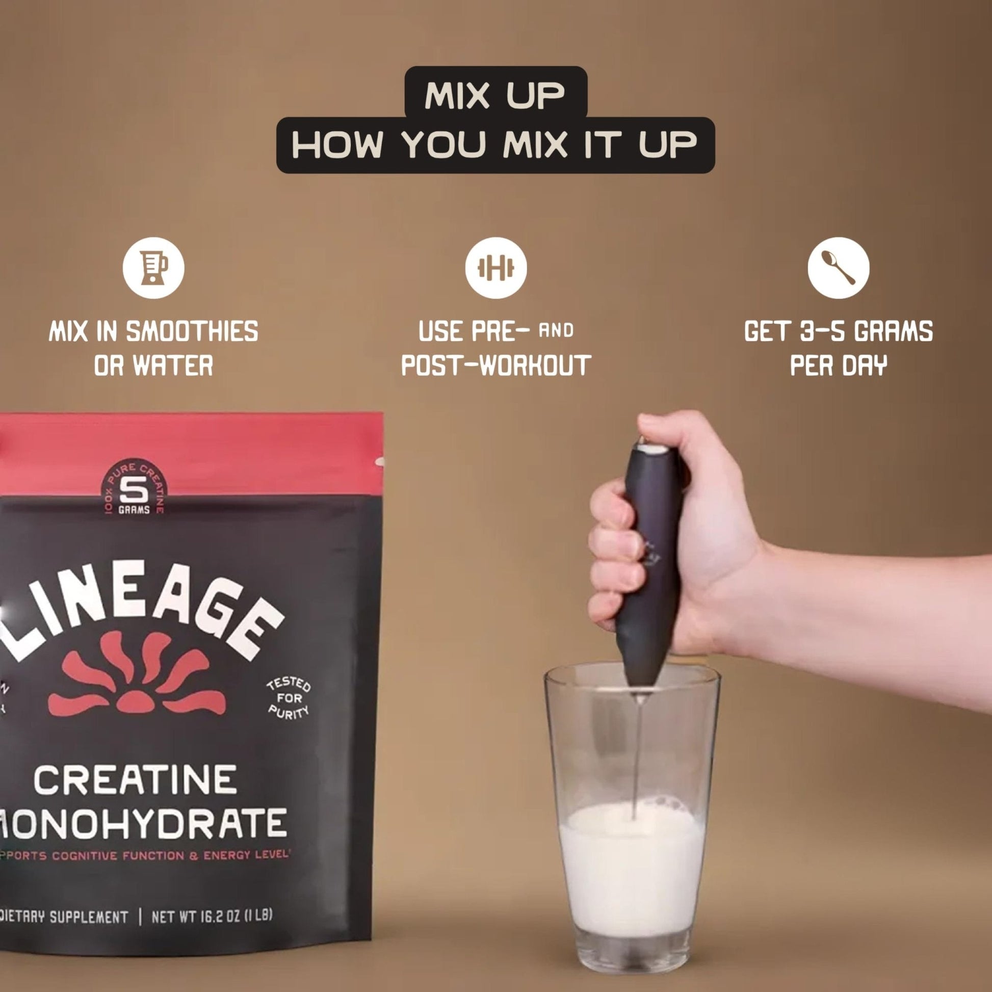 Lineage Provisions Micronized Creatine Monohydrate with Sea Salt - Micronized Creatine Powder for Training & Performance - Maple Wellness Supplements
