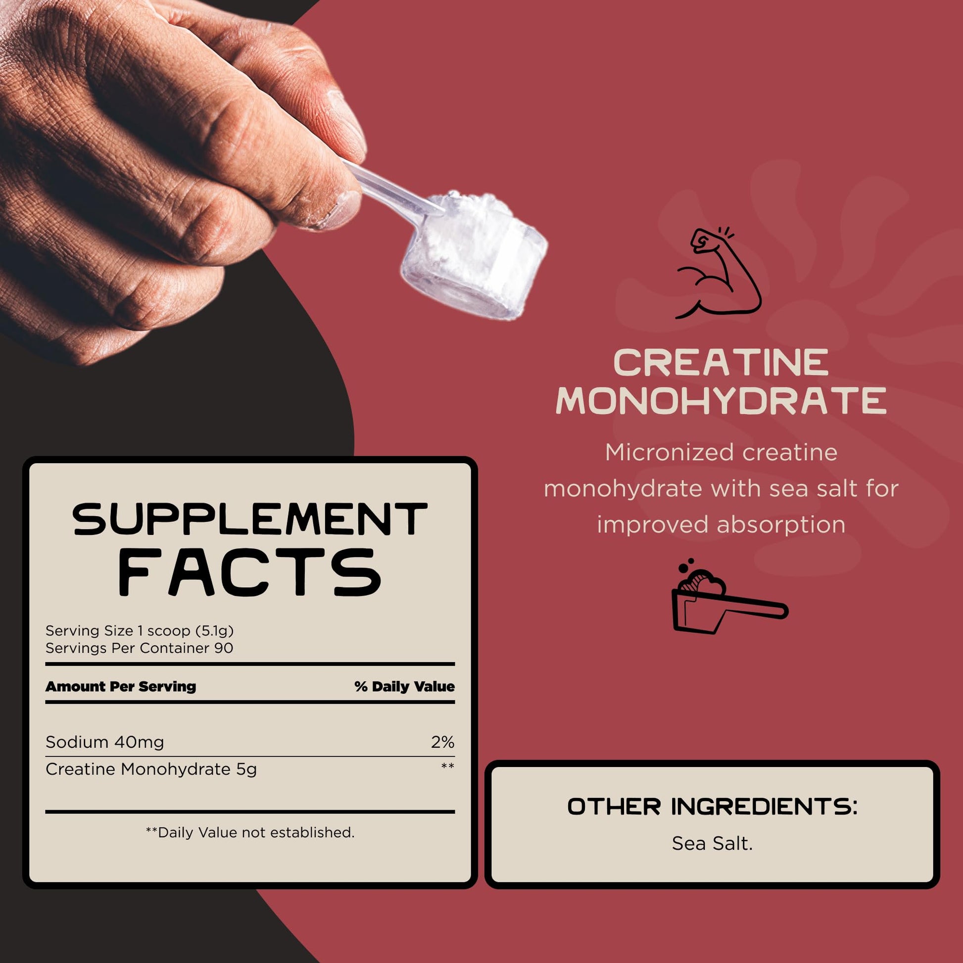 Lineage Provisions Micronized Creatine Monohydrate with Sea Salt - Micronized Creatine Powder for Training & Performance - Maple Wellness Supplements