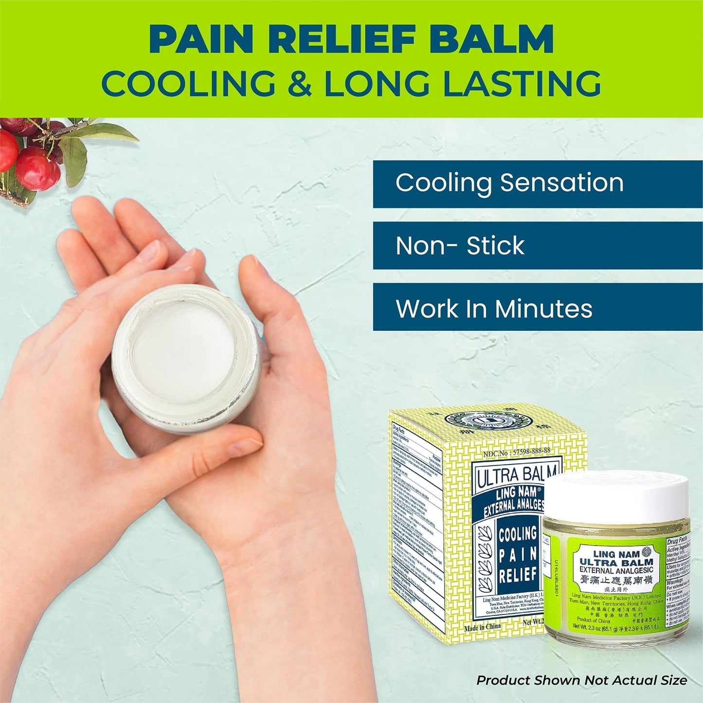 Ling Nam Ultra Balm External Analgesic, for Cooling Pain Relief Simple Backache Arthritis Strains Bruises Sprain, Muscle Pain, Muscle Soreness,0.7oz/19.8g - Maple Wellness Supplements