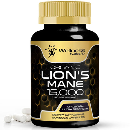 Lions Mane Supplement Capsules - 120 Count - Mushroom Supplement, Brain Supplements - Maple Wellness Supplements