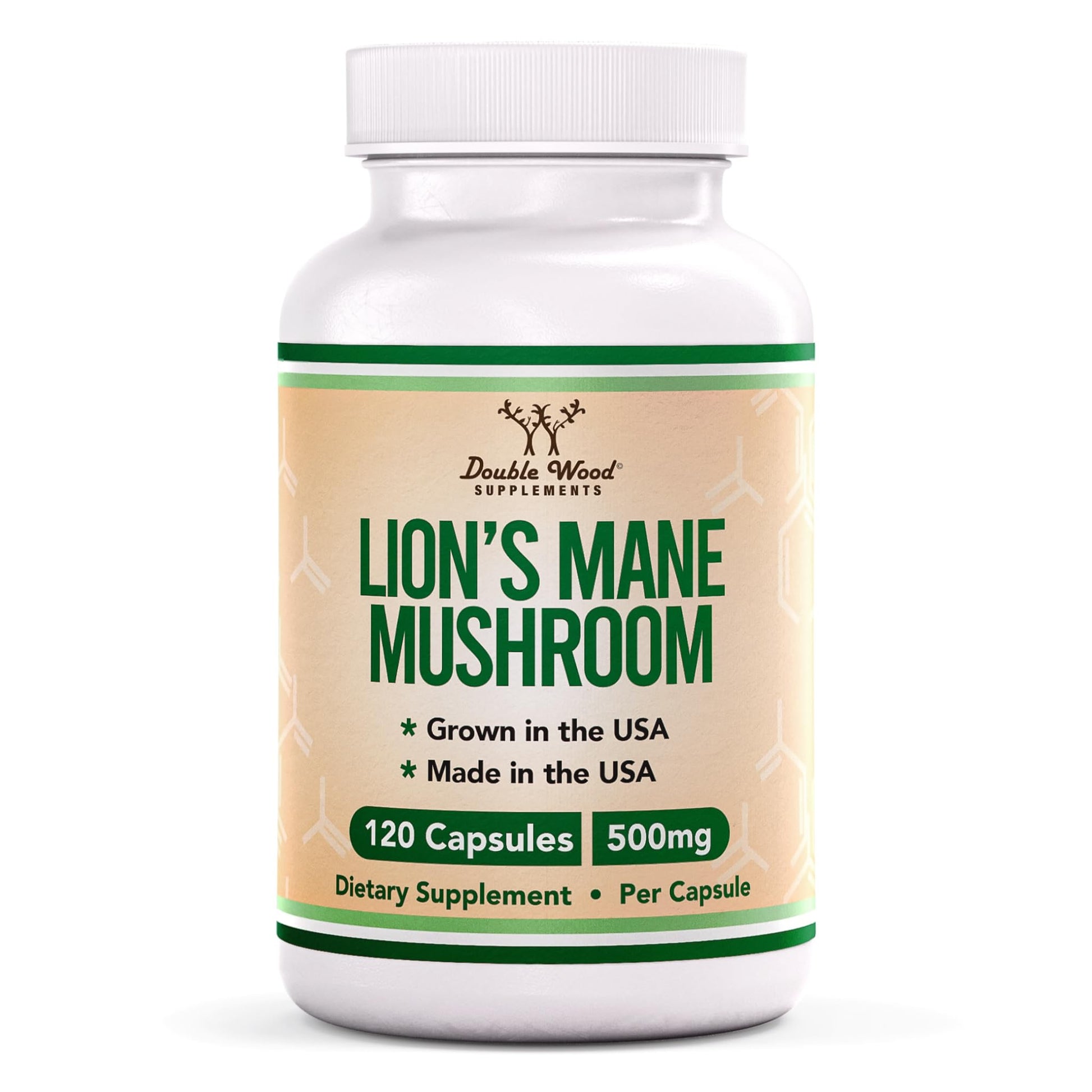 Lions Mane Supplement Mushroom Capsules (Two Month Supply - 120 Count) for Brain - Maple Wellness Supplements