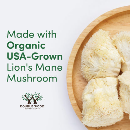 Lions Mane Supplement Mushroom Capsules (Two Month Supply - 120 Count) for Brain - Maple Wellness Supplements