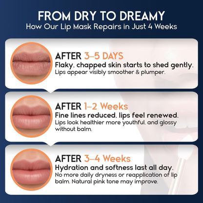 Lip Mask Overnight with Hyaluronic Acid & Collagen, Lip Sleeping Mask for Dry Cracked Lips - Maple Wellness Supplements