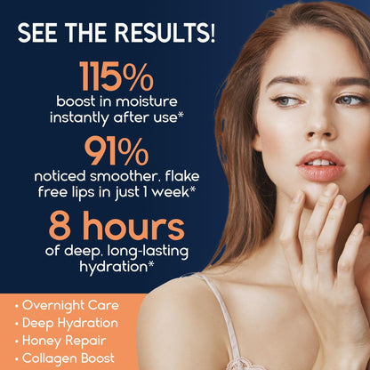 Lip Mask Overnight with Hyaluronic Acid & Collagen, Lip Sleeping Mask for Dry Cracked Lips - Maple Wellness Supplements
