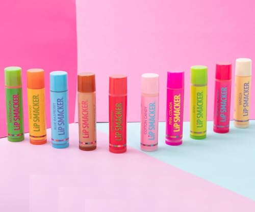 Lip Smacker Original & Best Holiday Flavored Lip Balm Party Pack, Oatmeal Cookie, Vanilla, Mango, Watermelon, Tropical Punch, Cotton Candy, Kiwi, Strawberry, Clear - Maple Wellness Supplements