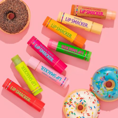 Lip Smacker Original & Best Holiday Flavored Lip Balm Party Pack, Oatmeal Cookie, Vanilla, Mango, Watermelon, Tropical Punch, Cotton Candy, Kiwi, Strawberry, Clear - Maple Wellness Supplements