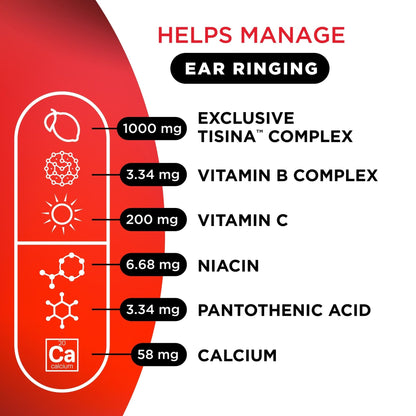 Lipo Flavonoid Ear Ringing - Doctor-Recommended for Ringing Ears – Clinically Proven Lemon Bioflavonoid Complex with Vitamins C, B1, B2, B6, B12, - Maple Wellness Supplements