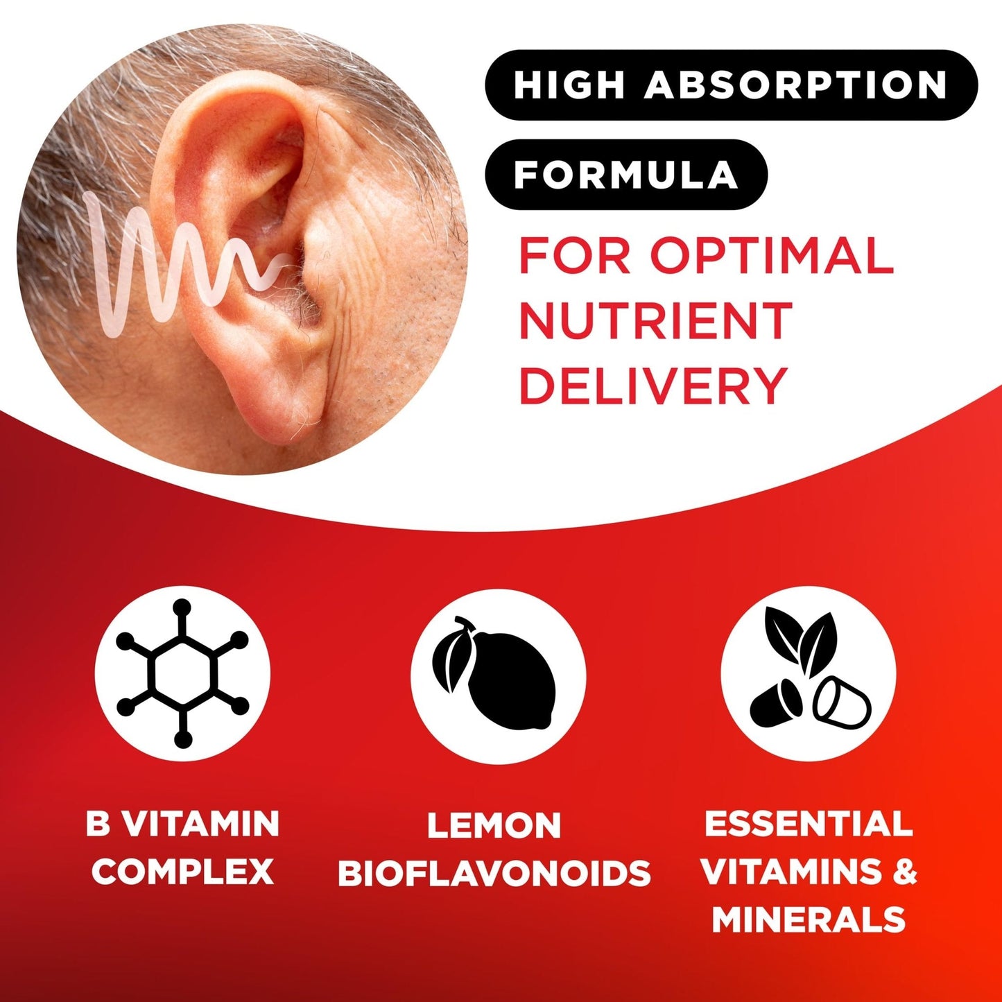 Lipo Flavonoid Ear Ringing - Doctor-Recommended for Ringing Ears – Clinically Proven Lemon Bioflavonoid Complex with Vitamins C, B1, B2, B6, B12, - Maple Wellness Supplements