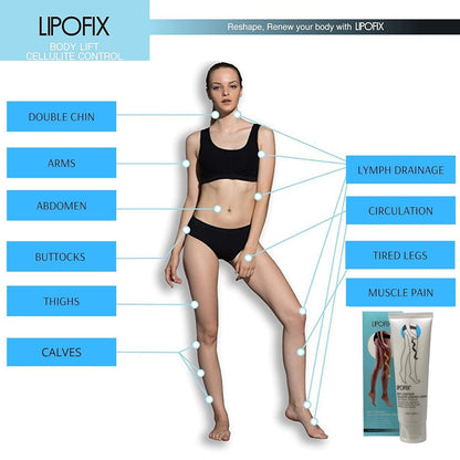 LIPOFIX Anti Cellulite Cream Luxurious Formula Body Contour Cream Effectively Tone - Maple Wellness Supplements