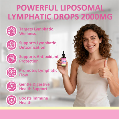 Liposomal Lymphatic Drainage Drops, Lymphatic Support with Echinacea, Dandelion, Turmeric, Burdock, Elderberry, and Calendula, Lymph System Support & Immune Health - Maple Wellness Supplements