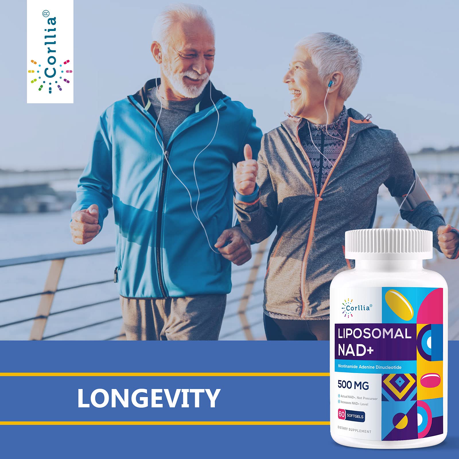 Liposomal NAD+ 500mg with TMG 250mg Softgels, Nicotinamide Riboside Alternative, Actual NAD+ Supplement, 120 Servings - Maple Wellness Supplements