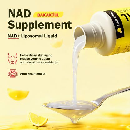 Liposomal NAD+ Liquid Supplement - Designed to Help Support Absorption - Nhanced Cellular Uptake, Helps Support Normal Cellular Health, Supports Cellular Energy Metabolism and Vitality - Lemon Flavor - Maple Wellness Supplements