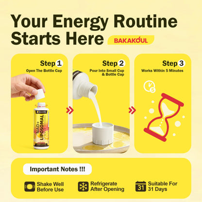 Liposomal NAD+ Liquid Supplement - Designed to Help Support Absorption - Nhanced Cellular Uptake, Helps Support Normal Cellular Health, Supports Cellular Energy Metabolism and Vitality - Lemon Flavor - Maple Wellness Supplements