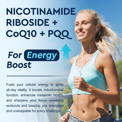 Liposomal NAD+ Liquid Supplement, Nad Resveratrol Supplement for Women & Men, Nicotinamide Riboside with PQQ, CoQ10, Quercetin for Anti-Aging, Brain, Cellular Energy Health, Strawberry Flavor, 2 Fl Oz - Maple Wellness Supplements