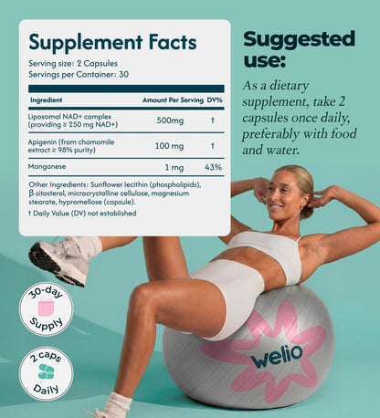 Liposomal NAD Supplement 601mg | Third-Party Tested, High Purity NAD+ | Anti-Aging & Cellular Health | NMN Supplement Alternative | Advanced NAD+ Supplement for Women & Men – 60 Capsules - Maple Wellness Supplements