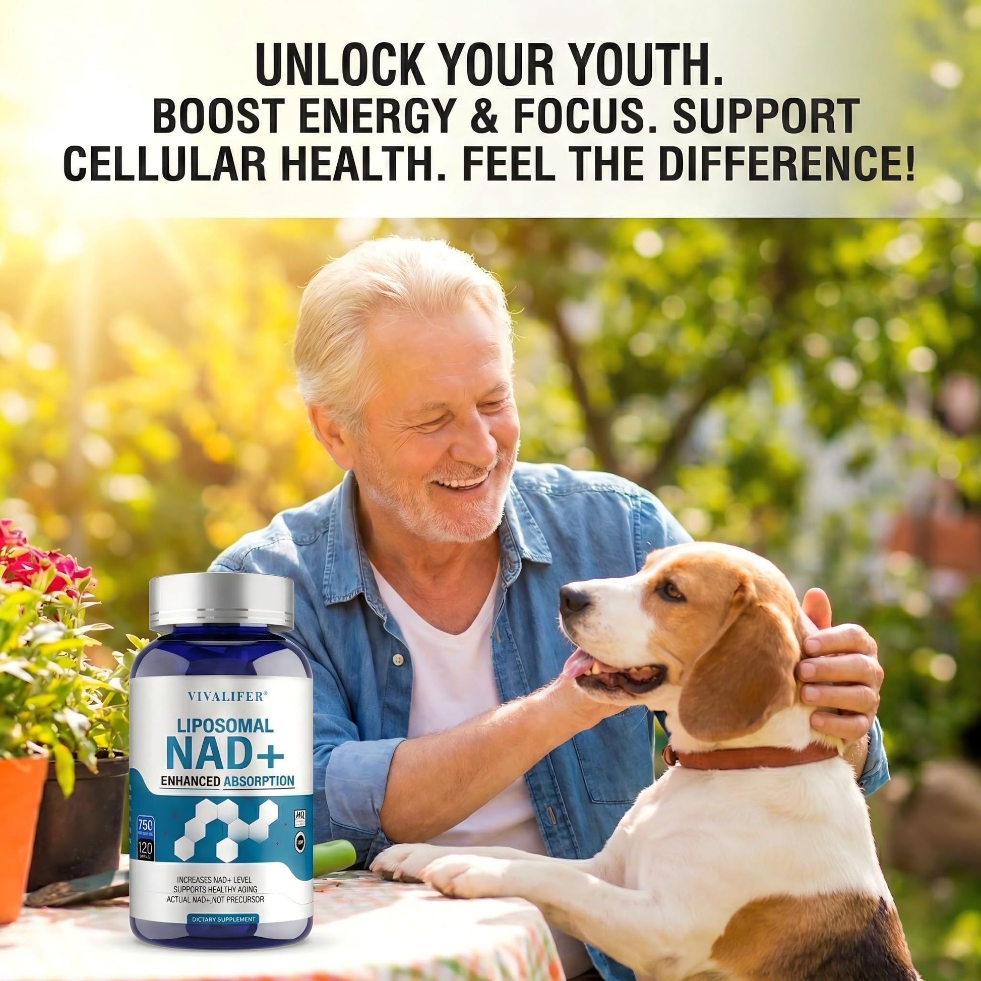 Liposomal NAD+ Supplement 750mg - 120 Capsules NMN Alternative Superior Absorption & Bioavailability -True Nicotinamide Adenine Dinucleotide for Cellular Energy, DNA Repair Support & Healthy Aging - Maple Wellness Supplements
