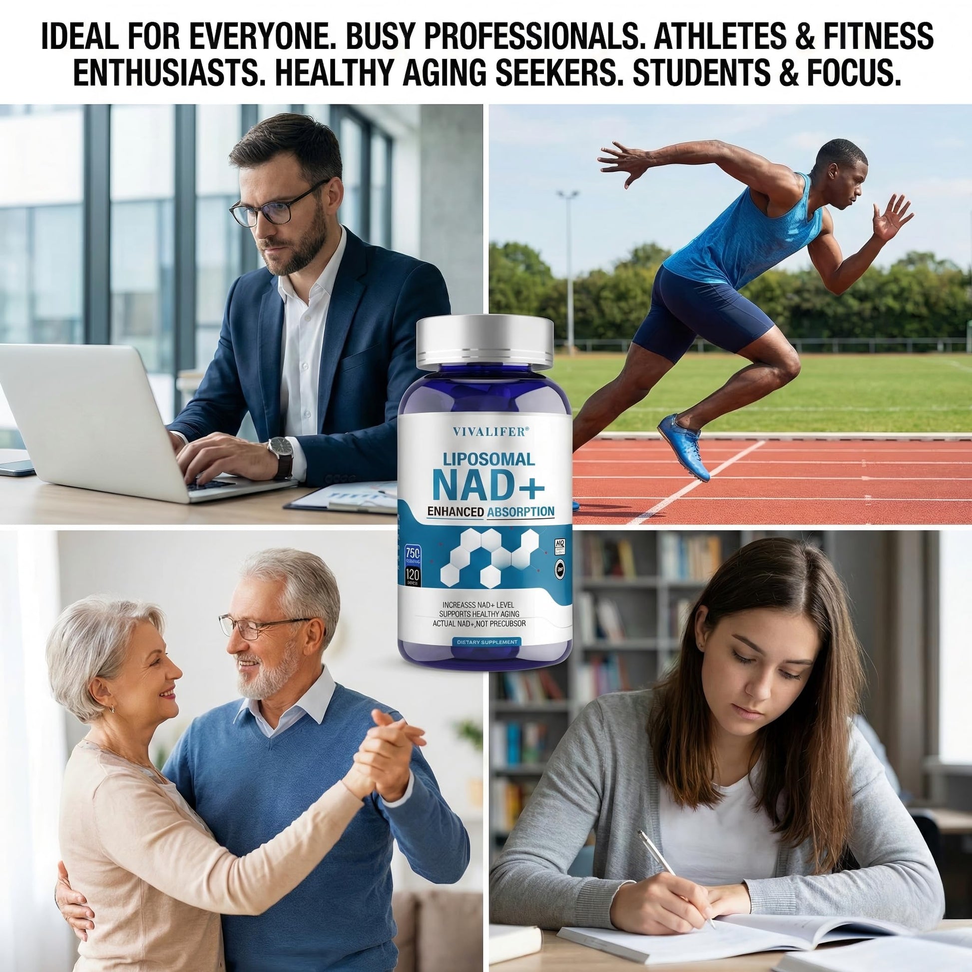 Liposomal NAD+ Supplement 750mg - 120 Capsules NMN Alternative Superior Absorption & Bioavailability -True Nicotinamide Adenine Dinucleotide for Cellular Energy, DNA Repair Support & Healthy Aging - Maple Wellness Supplements