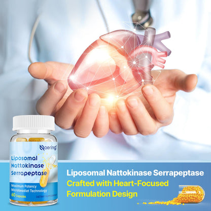Liposomal Nattokinase 12,000 FU Serrapeptase 360,000 SPU Enzyme Supplement - Enriched with Synergistic Enzymes and Nutrient Blend & Inulin for Circulatory - Maple Wellness Supplements