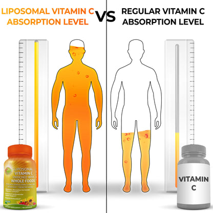 Liposomal Vitamin C Capsules - 1500mg - Made with Organic Acerola Cherries & Camu Camu, High Potency Vitamin C Liposomal - Immune Support Supplement - Maple Wellness Supplements