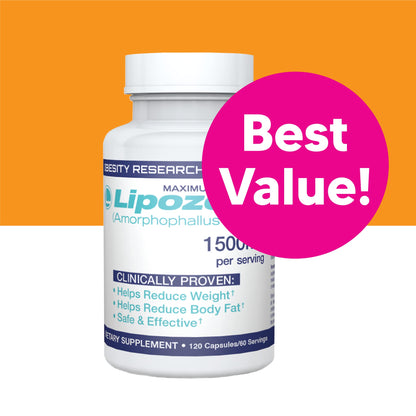 Lipozene MEGA Bottle - 120 Capsules, Making it Our Largest Size Available - Appetite Suppressant - Maple Wellness Supplements