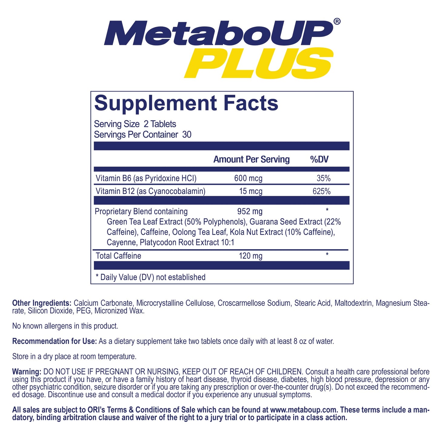 Lipozene MetaboUP Plus - 2 60 Ct Bottles - Thermogenic Weight Loss - Energy Booster Pills - Maple Wellness Supplements
