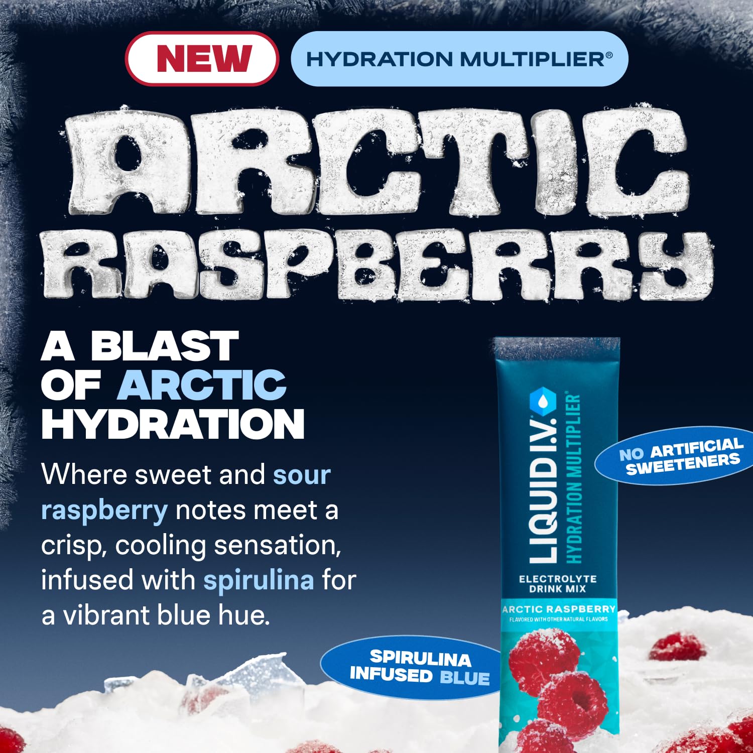 Liquid I.V.® Hydration Multiplier – Arctic Raspberry | Electrolyte Powder Drink Mix | 3 Pack (48 Servings) - Maple Wellness Supplements