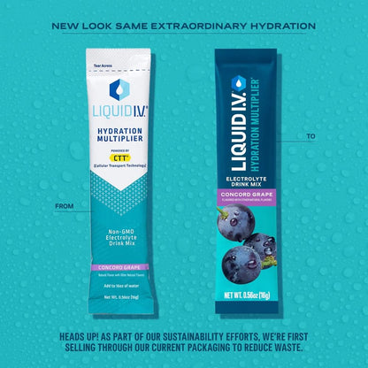 Liquid I.V.® Hydration Multiplier - Concord Grape | Electrolyte Powder Drink Mix | 3 Pack (48 Servings) - Maple Wellness Supplements