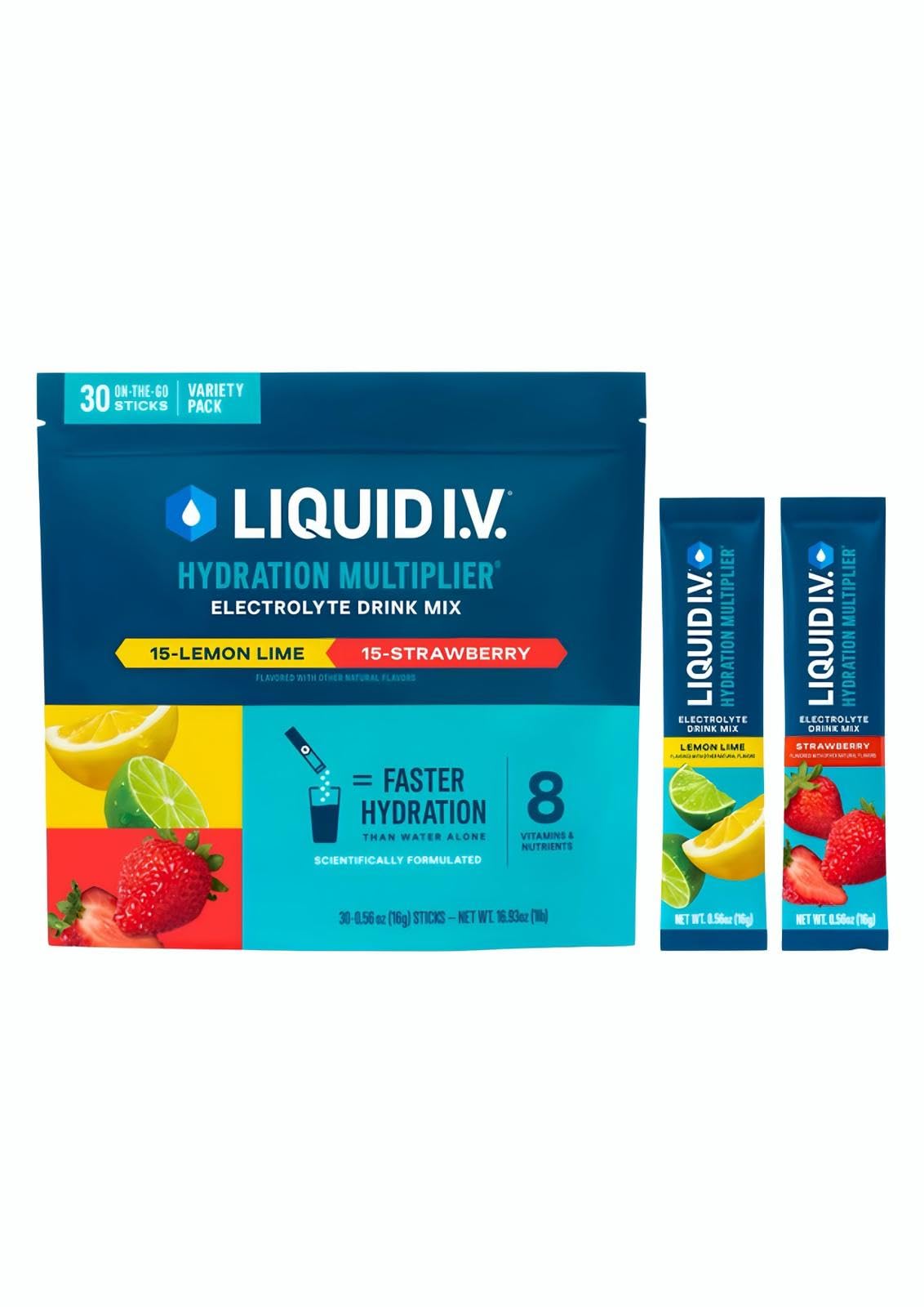 Liquid I.V. Hydration Multiplier Electrolyte Drink Mix, Variety, 0.56 Oz, 30 Ct - Maple Wellness Supplements