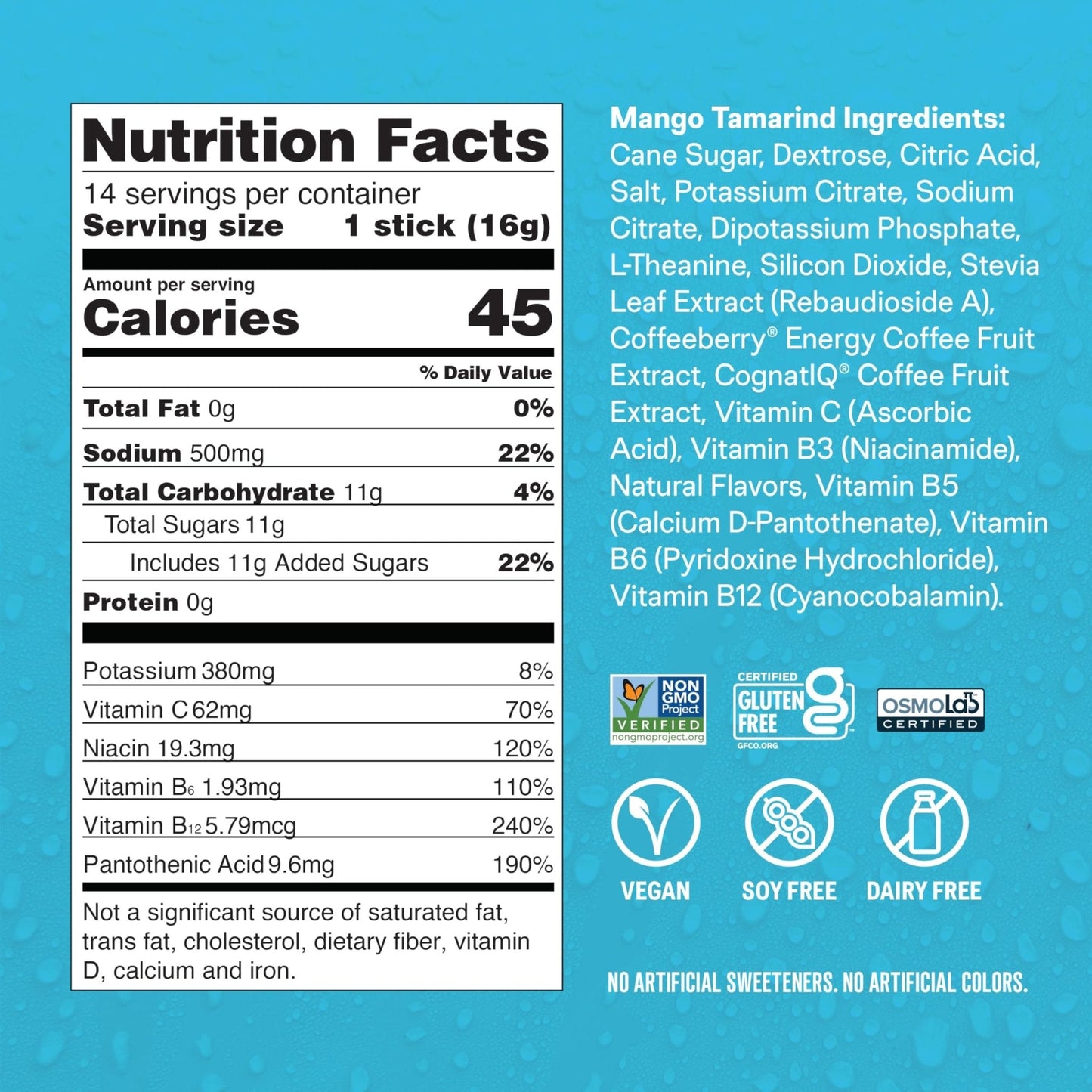 Liquid I.V.® Hydration Multiplier +Energy - Mango Tamarind | Electrolyte Powder Drink Mix | 1 Pack (14 Servings) - Maple Wellness Supplements