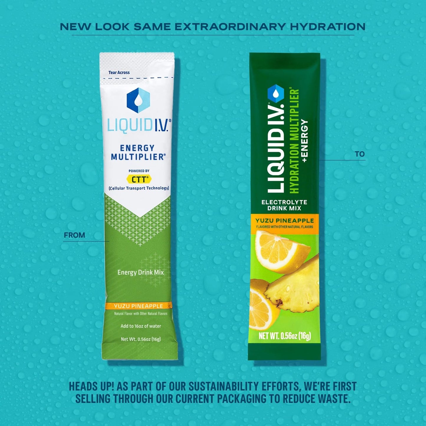 Liquid I.V.® Hydration Multiplier +Energy - Yuzu Pineapple | Electrolyte Powder Drink Mix | 1 Pack (14 Servings) - Maple Wellness Supplements