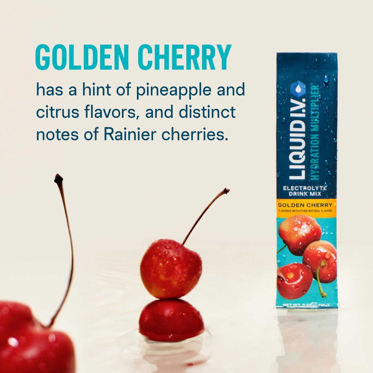 Liquid I.V.® Hydration Multiplier - Golden Cherry | Electrolyte Powder Drink Mix | 1 Pack (16 Servings) - Maple Wellness Supplements