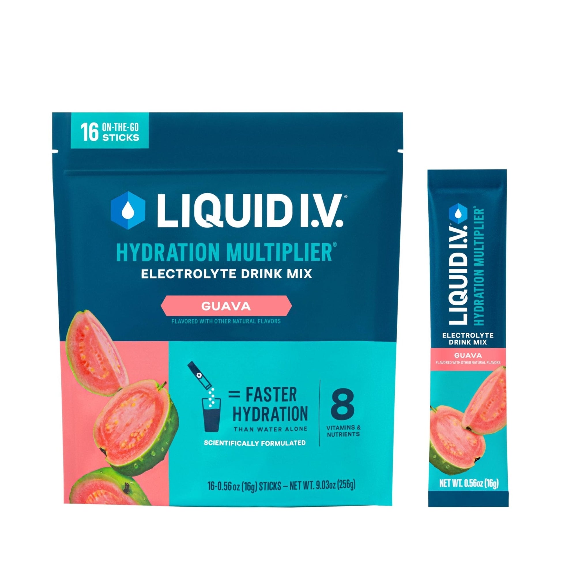 Liquid I.V.® Hydration Multiplier - Guava | Electrolyte Powder Drink Mix | 1 Pack (16 Servings) - Maple Wellness Supplements