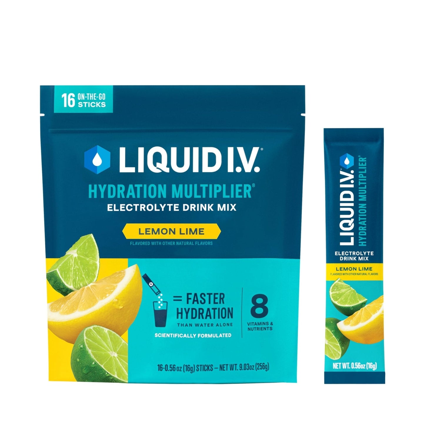 Liquid I.V.® Hydration Multiplier - Lemon Lime | Electrolyte Powder Drink Mix | 1 Pack (16 Servings) - Maple Wellness Supplements