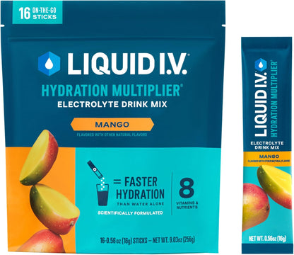Liquid I.V.® Hydration Multiplier - Mango | Electrolyte Powder Drink Mix | 1 Pack (16 Servings) - Maple Wellness Supplements