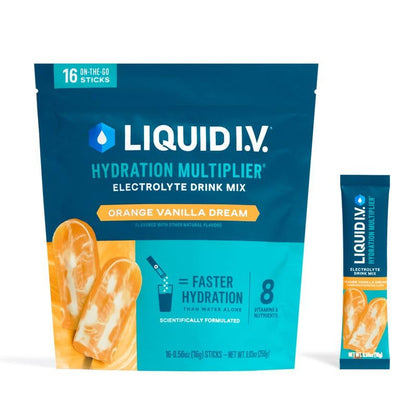 Liquid I.V.® Hydration Multiplier - Orange Vanilla Dream | Electrolyte Powder Drink Mix | 1 Pack (16 Servings) - Maple Wellness Supplements