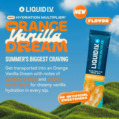 Liquid I.V.® Hydration Multiplier – Orange Vanilla Dream | Electrolyte Powder Drink Mix | 3 Pack (48 Servings) - Maple Wellness Supplements