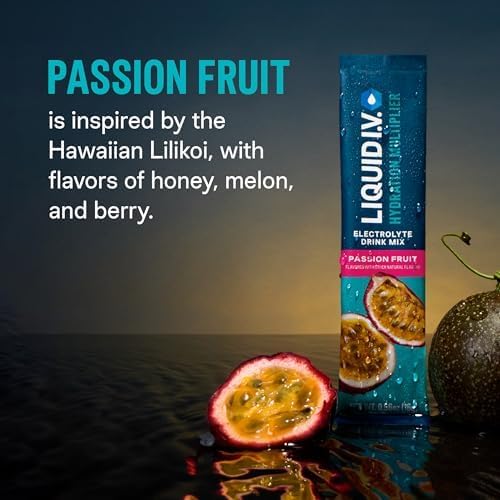 Liquid I.V.® Hydration Multiplier - Passion Fruit | Electrolyte Powder Drink Mix | 1 Pack (10 Servings) - Maple Wellness Supplements
