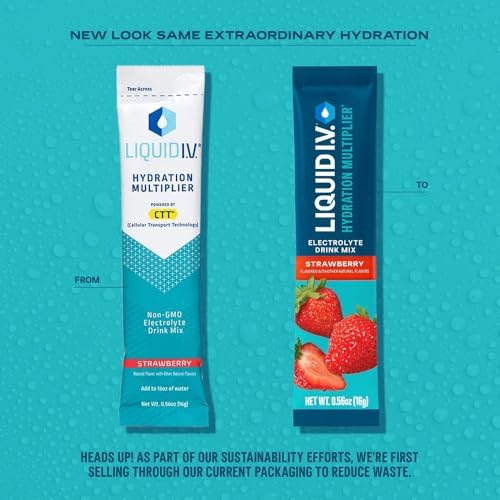 Liquid I.V.® Hydration Multiplier - Strawberry | Electrolyte Powder Drink Mix | 1 Pack (16 Servings) - Maple Wellness Supplements