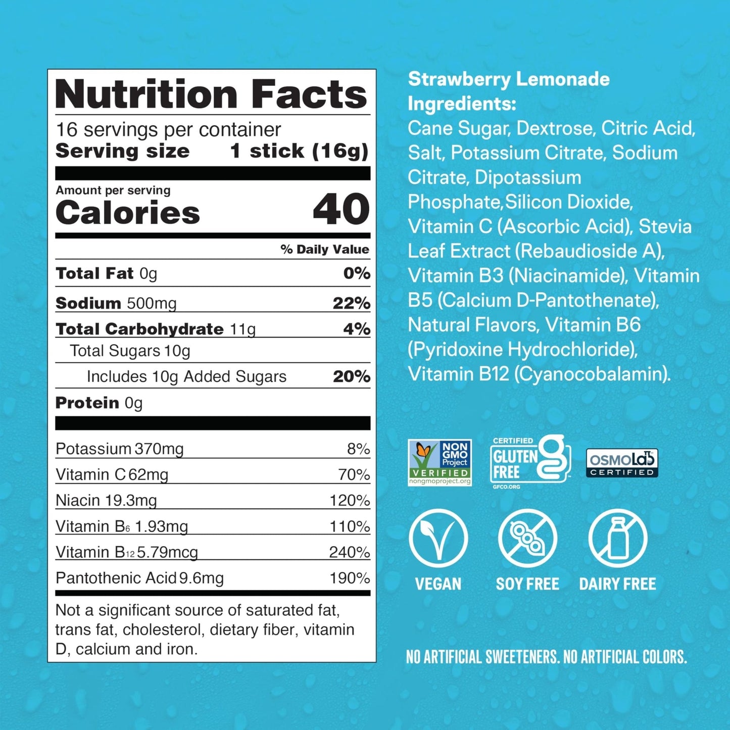 Liquid I.V.® Hydration Multiplier - Strawberry Lemonade | Electrolyte Powder Drink Mix | 1 Pack (16 Servings) - Maple Wellness Supplements