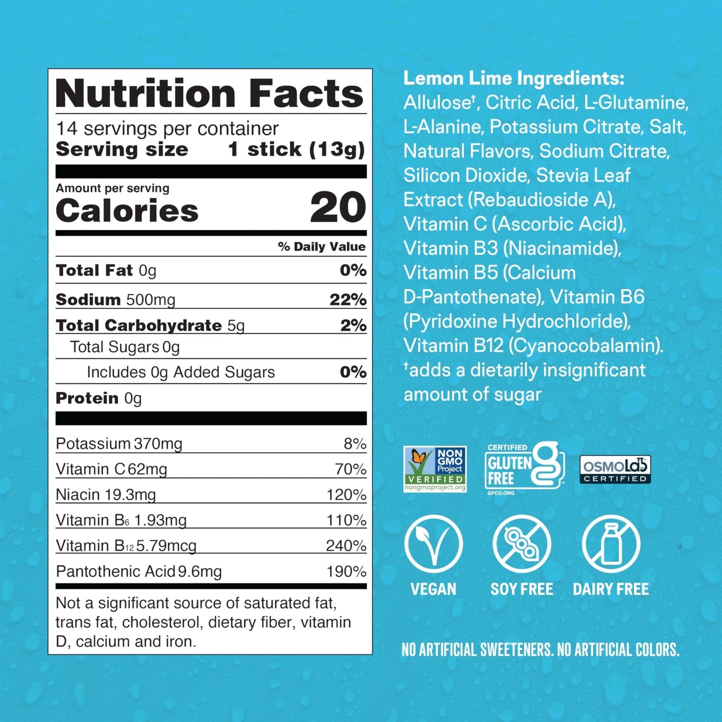 Liquid I.V. Hydration Multiplier Sugar-Free - Lemon Lime | Electrolyte Powder Drink Mix | 1 Pack (14 Servings) - Maple Wellness Supplements