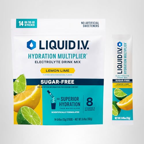 Liquid I.V.® Hydration Multiplier Sugar-Free - Lemon Lime | Electrolyte Powder Drink Mix | 1 Pack(14 Servings) - Maple Wellness Supplements